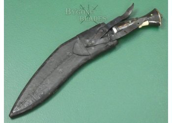 Indian Kukri Knife Circa 1950. Bone Inlay Grip. #2508006 #4