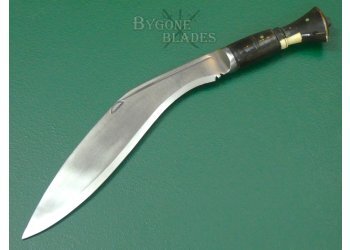 Indian Kukri Knife Circa 1950. Bone Inlay Grip. #2508006 #6