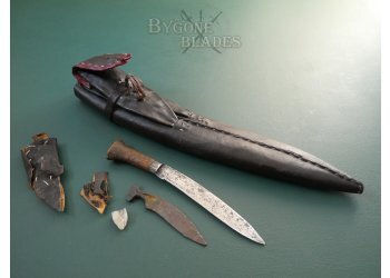 Nepalese Kukri. Early 20th Century Complete With Fire Lighting Pouch #3