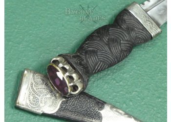 Scottish Highland Skein Dubh. Amethyst Pommel Stone. #2502012 #7