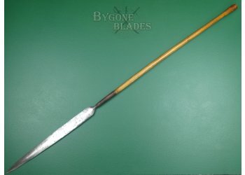 Zulu Iklwa. Large Blade Stabbing Spear. Woven Copper Binding. #2207020 #2