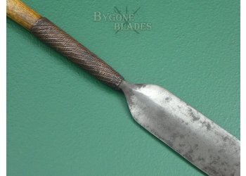 Zulu Iklwa. Large Blade Stabbing Spear. Woven Copper Binding. #2207020 #5