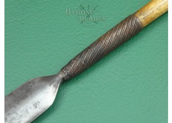 Zulu Iklwa. Large Blade Stabbing Spear. Woven Copper Binding. #2207020 #6